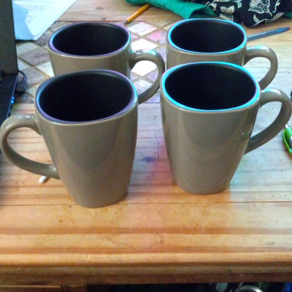 4 Corelle Hearthstone Taupe Mugs